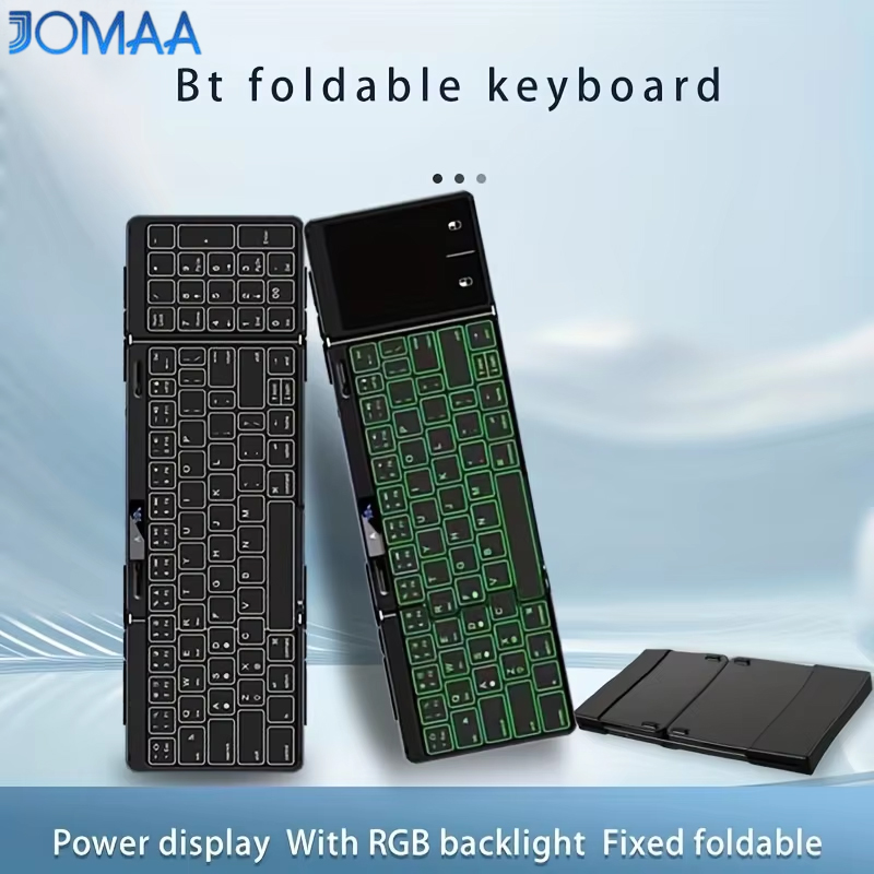 Rgb Keyboard Wrist Rest - Arkadan Aydınlatmalı Kablosuz Katlanır Klavye RGB