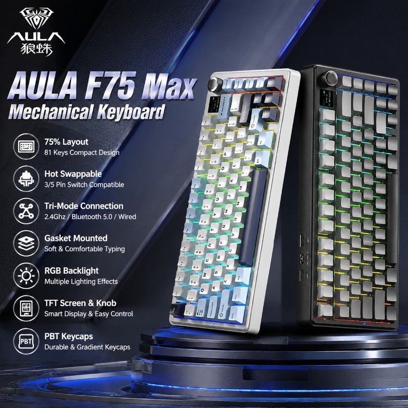 Pc Gaming Rgb - AULA F75 Max Mekanik Klavye %75