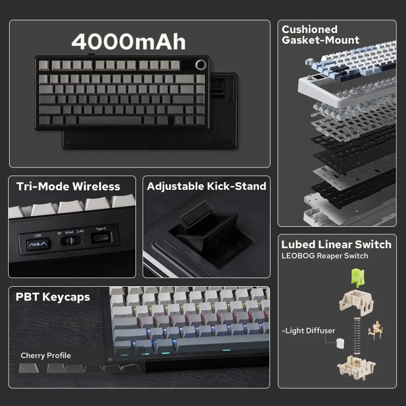 AULA F75 Max Mekanik Klavye %7 - Pc Gaming Rgb incelemesi ve fiyatı