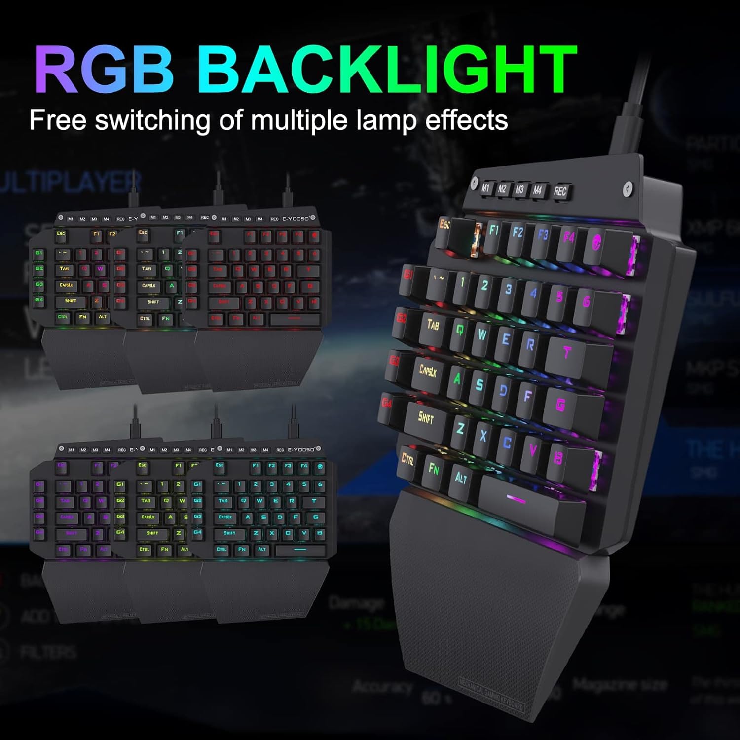HUO JI Tek Elle Mekanik Oyun K - Rgb Keyboard Wrist Rest incelemesi ve fiyatı